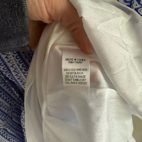 THML Geometric Tiered Ruffle Tassel Dress - Blue/White - Size Small - NWT - Picture 11 of 12